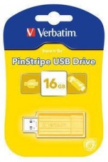 Verbatim USB 2.0 DRIVE 16GB PINSTRIPE YELLOW foto