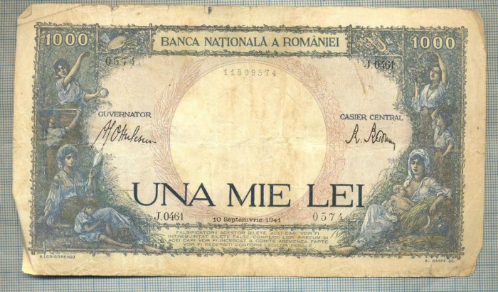 A1109 BANCNOTA-ROMANIA-1000 LEI-10 SEPTEMVRIE1941-SERIA 0461-starea care se vede