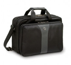 Wenger Legacy 16 inch Double Gusset Computer Case, Black/Gray (R) foto