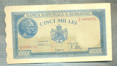 A1133 BANCNOTA-ROMANIA-5000 LEI- 20 MARTIE 1945-SERIA0070775-starea care se vede foto