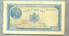 A1148 BANCNOTA-ROMANIA-5000 LEI- 21AUGUST1945-SERIA0196996-starea care se vede foto