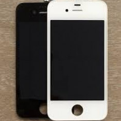 Pachet display iphone 4 4s albe negre + folie sticla fata si spate bonus lcd