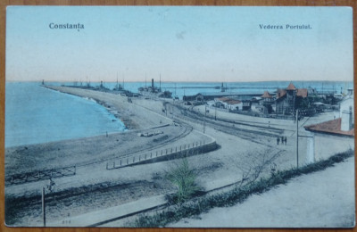 Constanta ; Vederea portului , necirculata , inceput de secol 20 foto