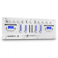 DJ405USB rezident dj, alb, DJ mixer cu patru canale, 2 x bluetooth, USB, SD, AUX, func?ie de inregistrare foto