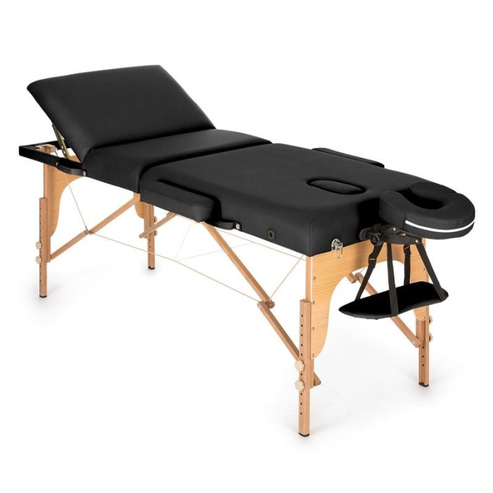 KLARFIT MT 500, negru, masa de masaj, 210 cm, 200 kg, retractabil, finisaj fin, geanta foto mare KLARFIT MT 500, negru, masa de masaj, 210 cm, 200 kg, retractabil, finisaj fin, geanta foto mare
