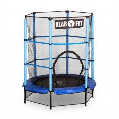 Klarfit Rocketkid, 140 cm trambulina, plasa interna de securitate, albastra foto