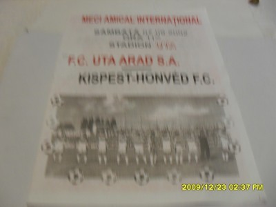 program UTA - Kispest-Hondved FC foto