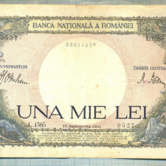 A1185 BANCNOTA-ROMANIA-1000 LEI-10SEPTEMBRIE1941 -SERIA 1585-starea care se vede