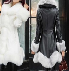 Haina piele cu blana naturala Fashion foto