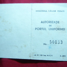 Legitimatie- Drept Port Uniforma CFR 1958