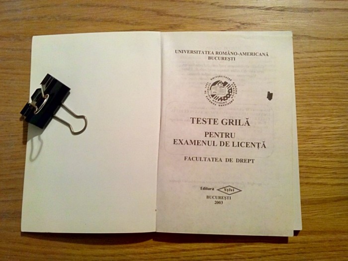 Teste Grila Pentru Examenul De Licenta Facultatea De Drept