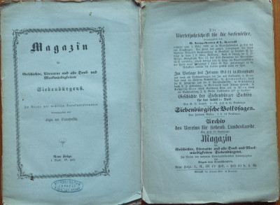 Revista de istorie si literatura din Transilvania , Brasov , 1859 foto