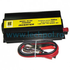 INVERTOR AUTO CONVERTOR TENSIUNE 12V 220V HR DIEMEN 500W foto