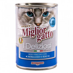 MigliorGatto I Deliziosi - Merluciu si Orez - hrana umeda premium pentru pisici - 405 gr foto