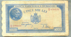 A1274 BANCNOTA-ROMANIA-5000 LEI- 2 MAI 1944-SERIA0784135 -starea care se vede foto