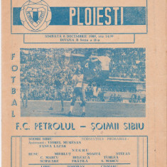 Program meci fotbal PETROLUL PLOIESTI - SOIMII SIBIU 06.12.1980