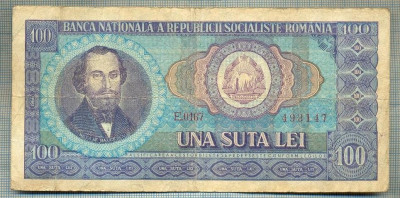 A1267 BANCNOTA-ROMANIA(RSR)- 100 LEI- 1966 -SERIA493147 -starea care se vede foto