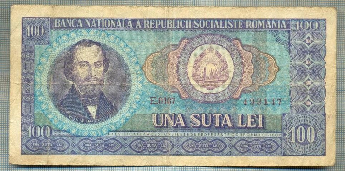 A1267 BANCNOTA-ROMANIA(RSR)- 100 LEI- 1966 -SERIA493147 -starea care se vede