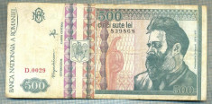 A1270 BANCNOTA-ROMANIA- 500 LEI- DECEMBRIE 1992-SERIA 839868-starea care se vede foto