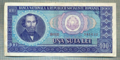 A1252 BANCNOTA-ROMANIA(RSR)- 100 LEI- 1966 -SERIA981622 -starea care se vede foto