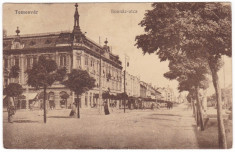 #1798- Romania, Temesvar, Timisoara c.p. circulata 1915: Strada Bonnaz, animat foto