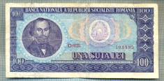 A1258 BANCNOTA-ROMANIA(RSR)- 100 LEI- 1966 -SERIA404895 -starea care se vede foto