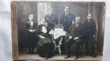 FOTOGRAFIE VECHE DE CABINET - DISTINSA FAMILIE - MODA EPOCA - DATATA 1914