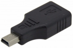 Adaptor compact Mini USB tata - USB mama foto