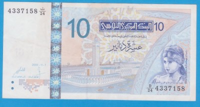 (1) BANCNOTA TUNISIA - 10 DINARS 2005, STARE FOARTE BUNA foto