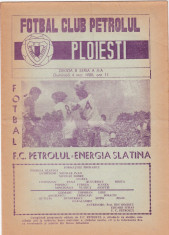 Program meci fotbal PETROLUL PLOIESTI - ENERGIA SLATINA 04.05.1980 foto