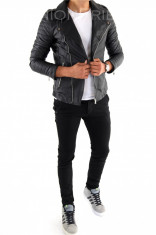 Geaca de piele ecologica tip ZARA - Geaca slim fit - Geaca casual - cod 6878 foto