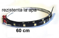 Banda flexibila 24 led-uri 5050 (60 cm) lumina galben 12V foto