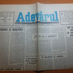 ziarul adevarul 25 iulie 1990-art. " 1 decembrie ziua nationala a romaniei "