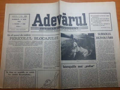 ziarul adevarul 8 iulie 1990 foto