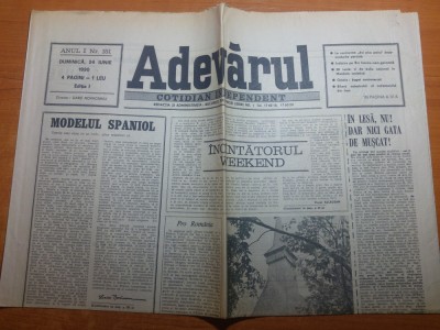 ziarul adevarul 24 iunie 1990-art. &amp;quot; sa nu ne mai amagim,economia incotro? &amp;quot; foto