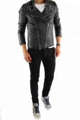 Geaca de piele ecologica tip ZARA - Geaca slim fit - Geaca casual - cod 6896 foto