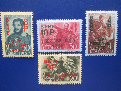 TIMBRE UNGARIA =1945=SET=MNH=DUBLU TIPAR foto