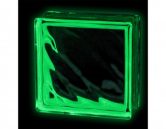 Caramida sticla fosforescenta verde model valuri foto