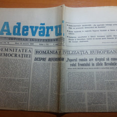ziarul adevarul 16 ianuarie 1990-multe articole despre revolutie