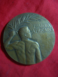 Placheta Primele Jocuri Africane 1929 Alecsandria ,bronz ,d=6 cm ,f.rara!, Africa