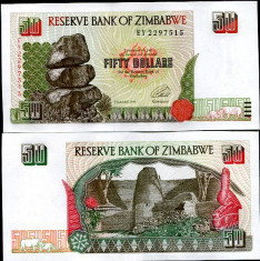 !!! ZIMBABWE - 50 DOLARI 1994 - P 8 - UNC foto