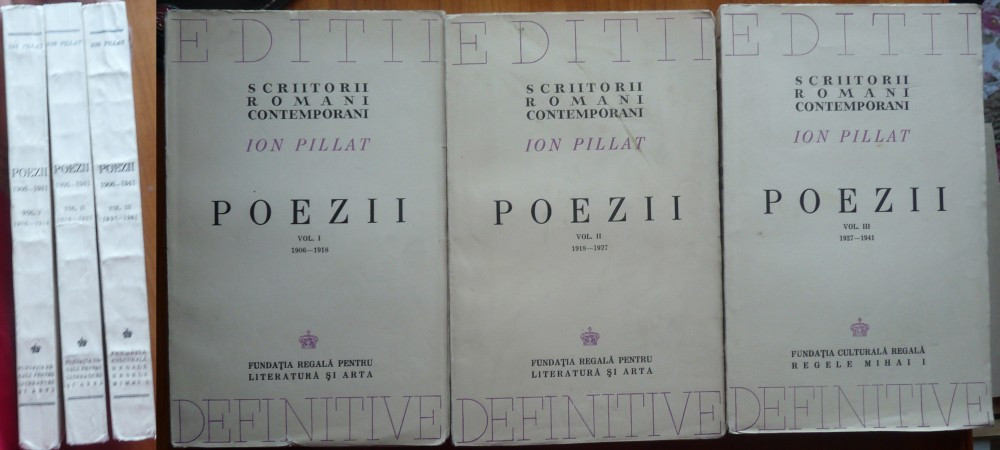 Ion Pillat , Poezii , 3 volume , 1944 , editie definitiva in stare  excelenta, Alta editura | Okazii.ro