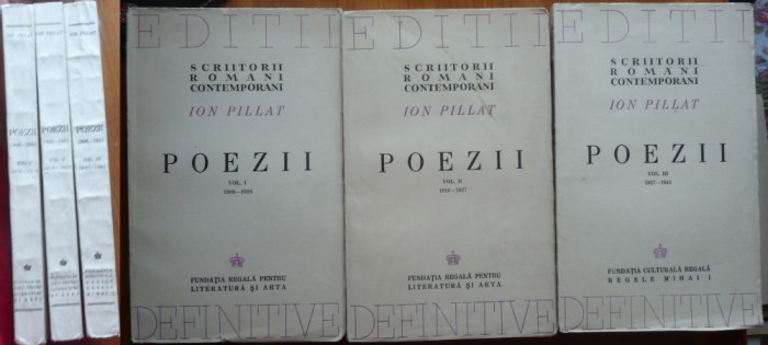 Ion Pillat, Poezii, 3 volume, 1944, editie definitiva in stare excelenta