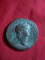 Sestert Imparat Germanicus -revers Decussio- Copie veche ,bronz ,cal.f.buna foto