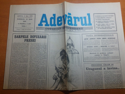 ziarul adevarul 22 iulie 1990-articolul &amp;quot; specula &amp;quot; foto