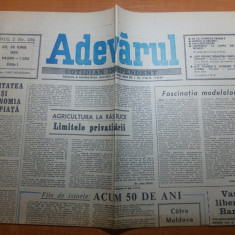 ziarul adevarul 28 iunie 1990-50 de ani de la pierdera basarabiei si bucovinei