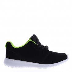 Pantofi sport unisex 201-9A negri cu verde foto