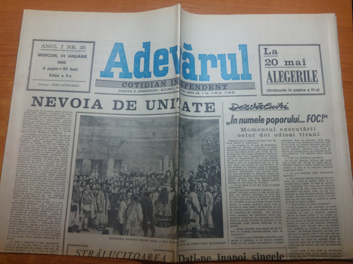 ziarul adevarul 24 ianuarie 1990-interviu cu ofiterul care a pazit ceausesti