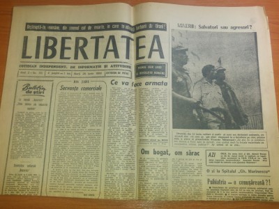 ziarul libertatea 26 iunie 1990 -articole despre mineriada foto