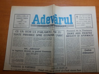 ziarul adevarul 4 martie 1990-operatiunea de dat jos statuia lui lenin foto